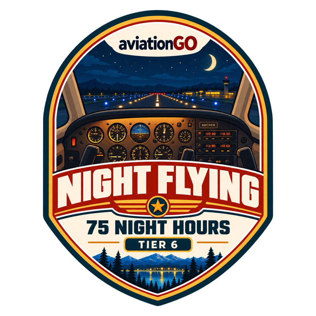 Night Flying — 75 Hours badge