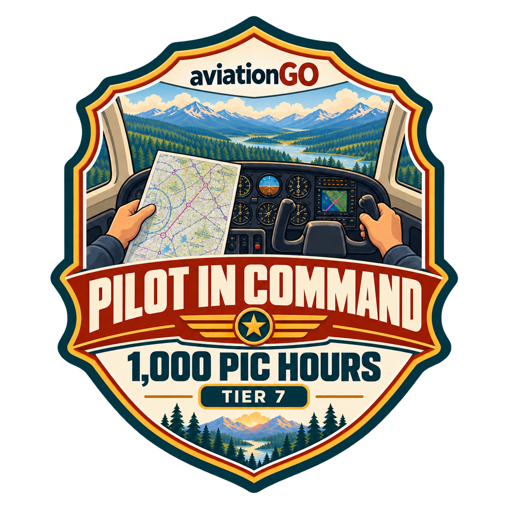 Pilot-in-Command Hours — 1,000 Hours badge