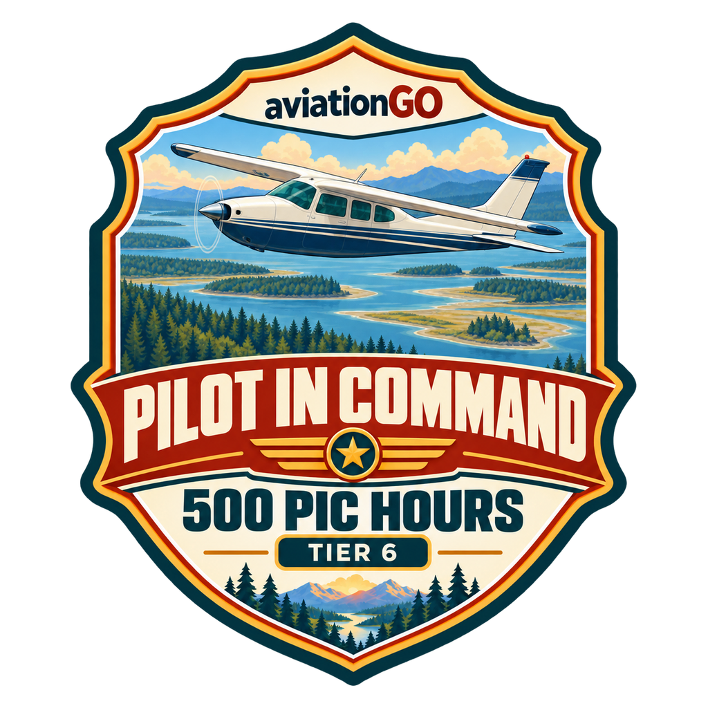 Pilot-in-Command Hours — 500 Hours badge
