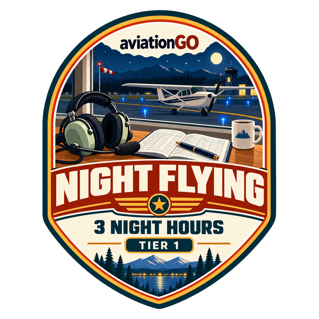 Night Flying — 3 Hours badge