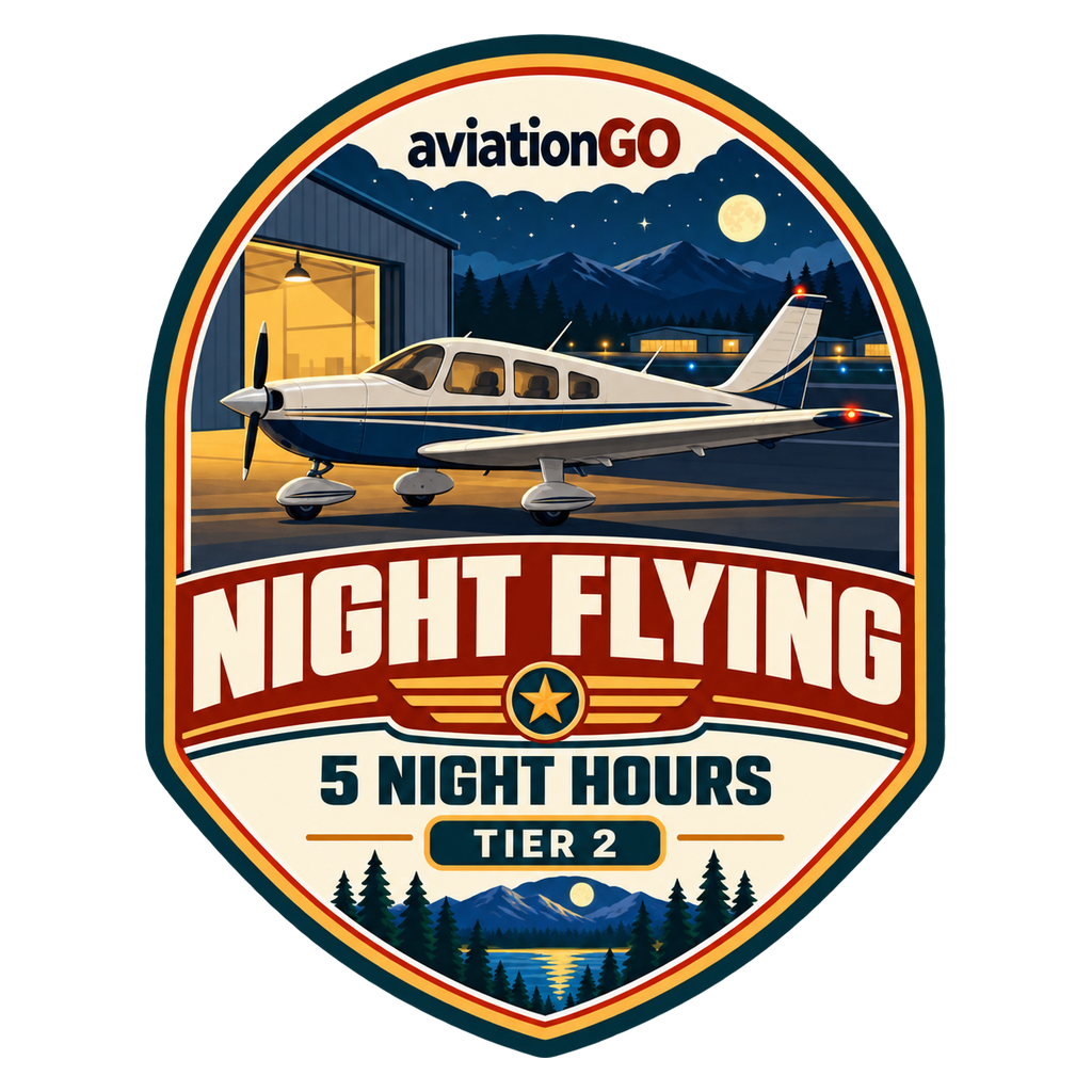 Night Flying — 5 Hours badge