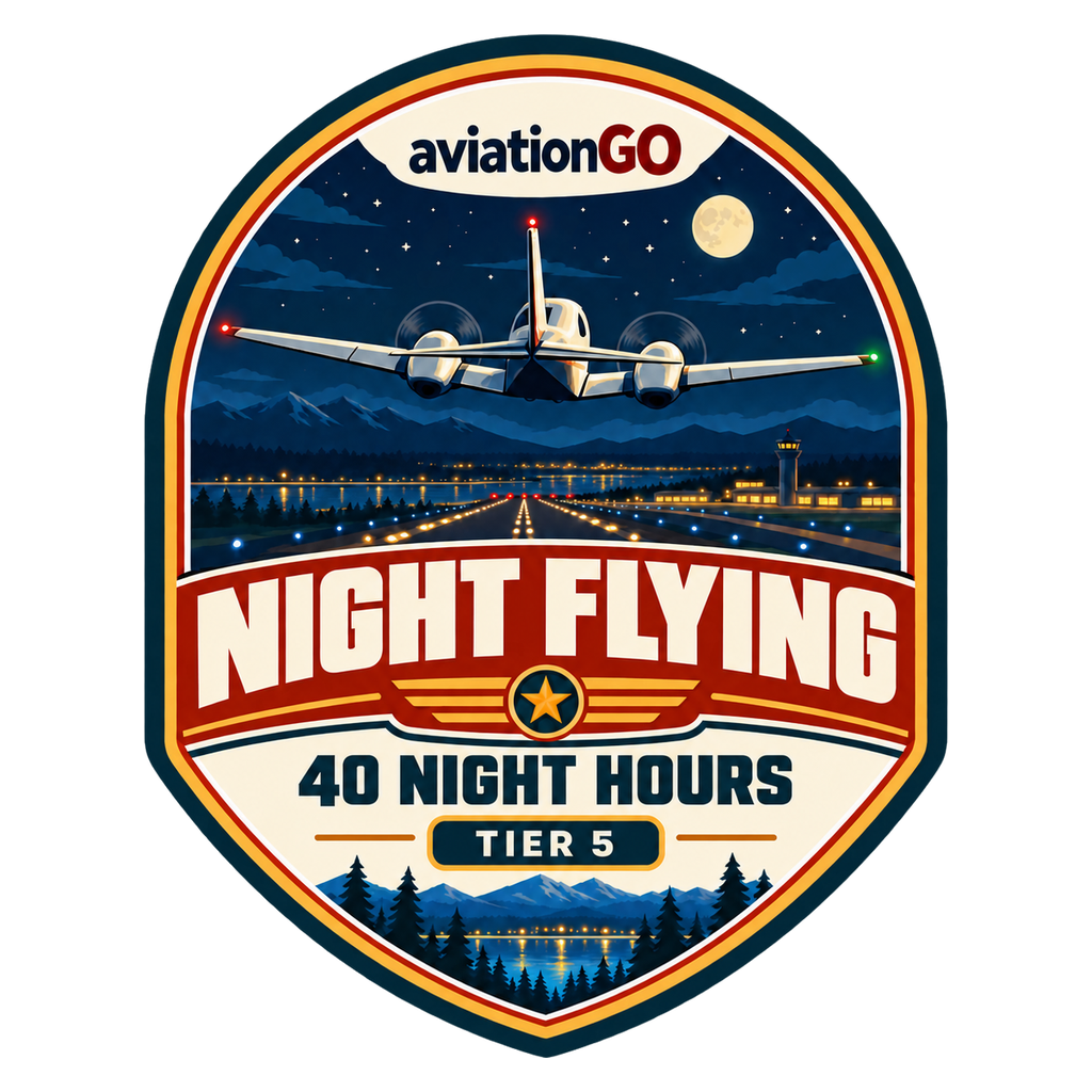 Night Flying — 40 Hours badge