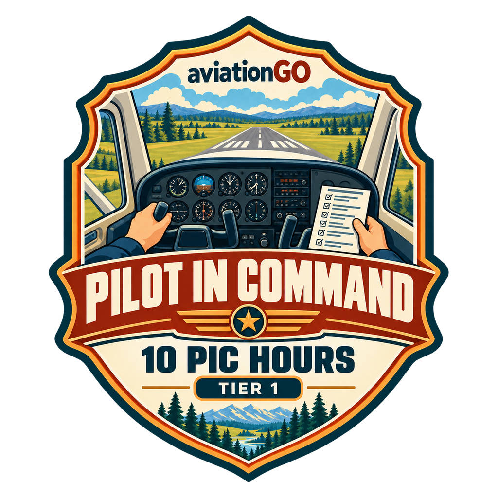 Pilot-in-Command Hours — 10 Hours badge