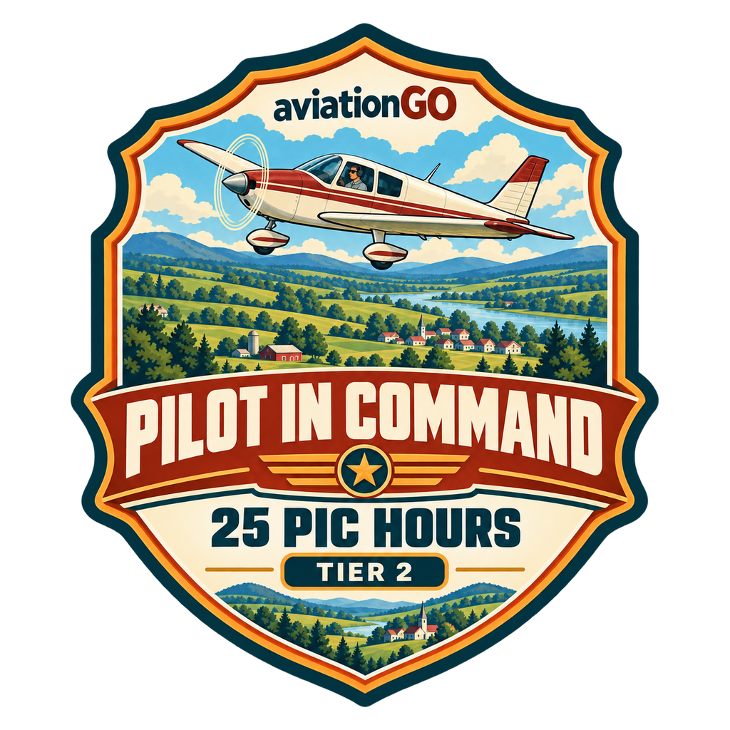 Pilot-in-Command Hours — 25 Hours badge