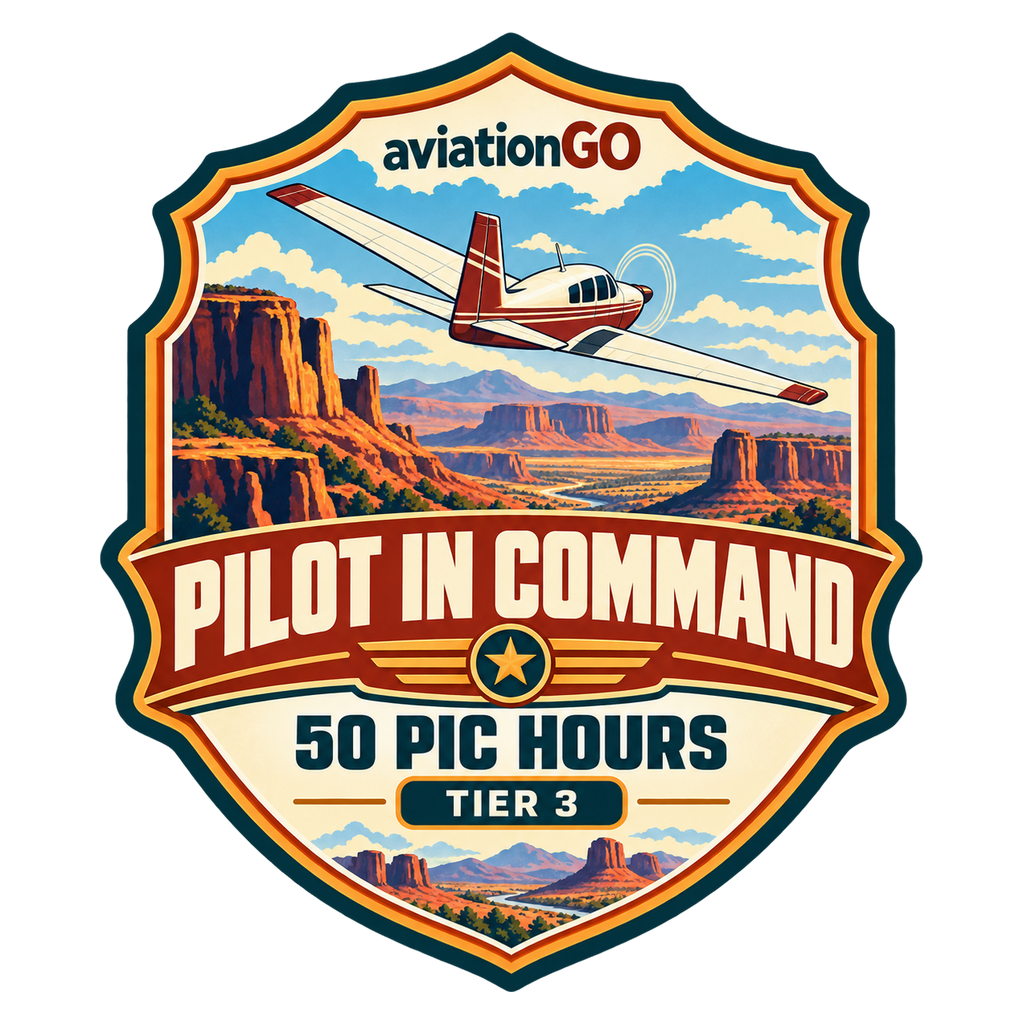 Pilot-in-Command Hours — 50 Hours badge