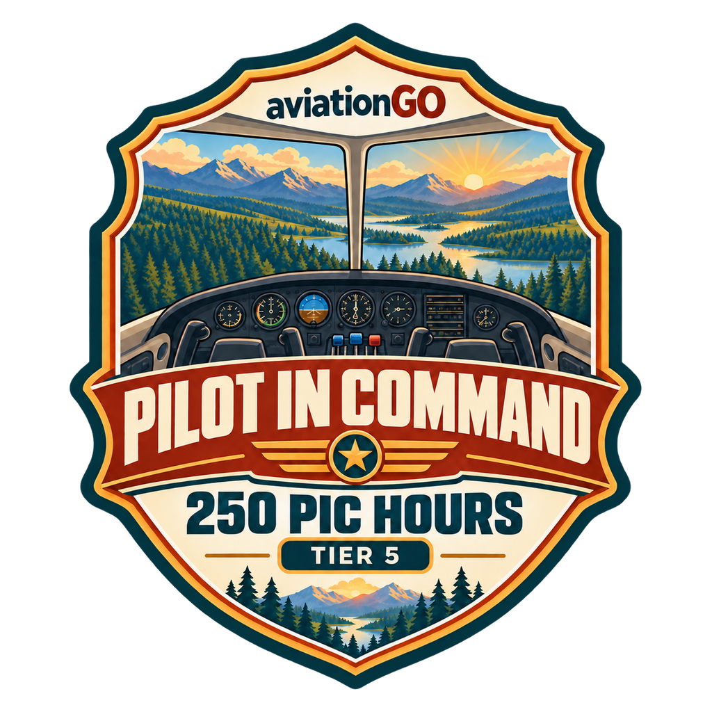 Pilot-in-Command Hours — 250 Hours badge